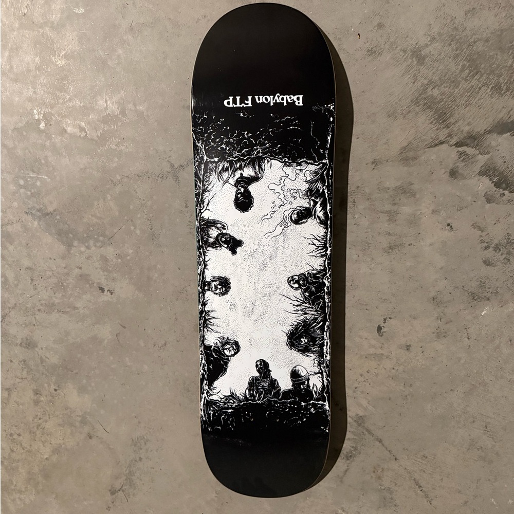 FTP Black and White Skateboard Deck